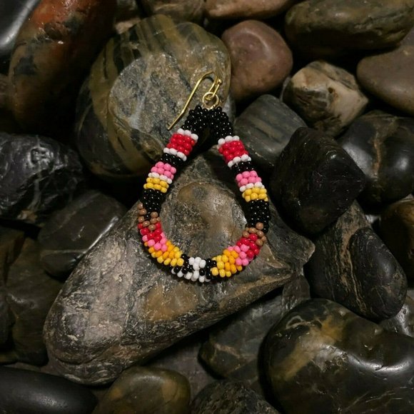 Fall Autumn CARNIVAL bead earrings Beaded jewelry - Picture 6 of 12